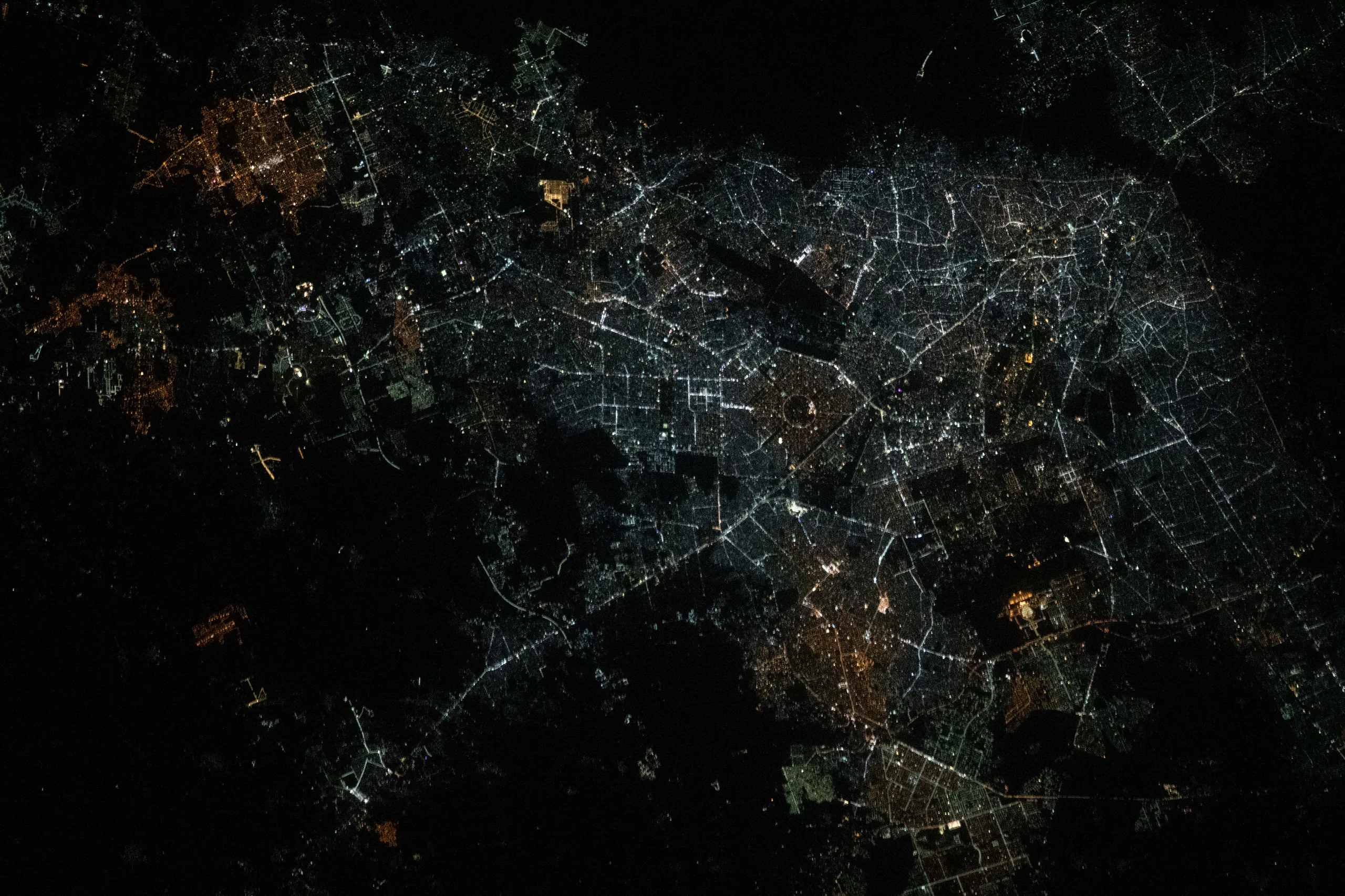 The city lights of Lahore at night, photographed from the International Space Station (NASA)